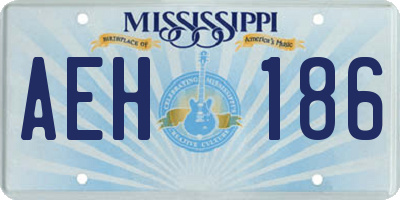 MS license plate AEH186