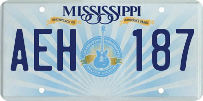 MS license plate AEH187