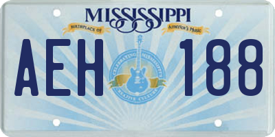 MS license plate AEH188