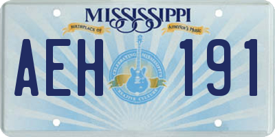 MS license plate AEH191