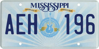 MS license plate AEH196