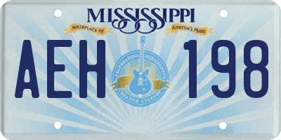 MS license plate AEH198