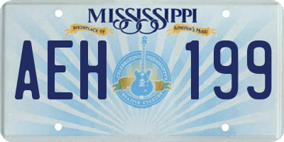 MS license plate AEH199