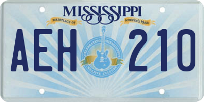 MS license plate AEH210