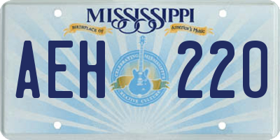 MS license plate AEH220