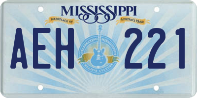 MS license plate AEH221
