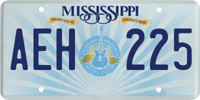 MS license plate AEH225