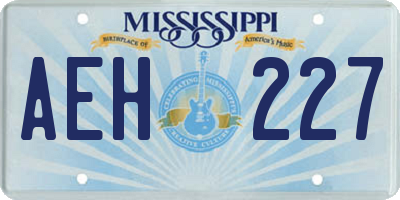 MS license plate AEH227