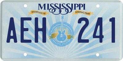MS license plate AEH241