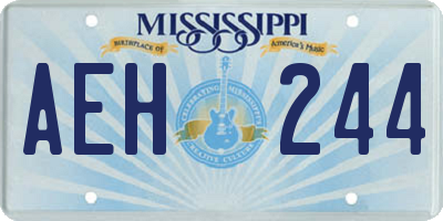 MS license plate AEH244