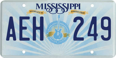 MS license plate AEH249