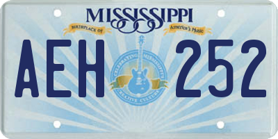 MS license plate AEH252
