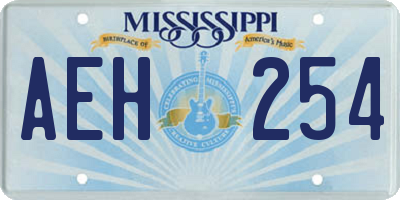 MS license plate AEH254