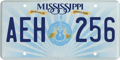 MS license plate AEH256