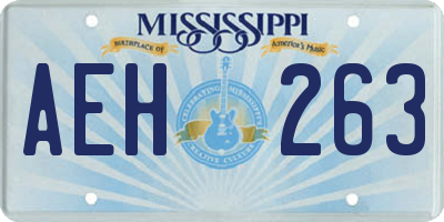 MS license plate AEH263