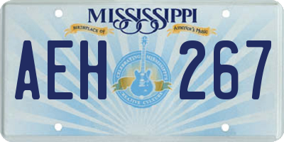 MS license plate AEH267