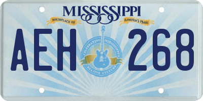 MS license plate AEH268