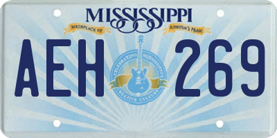 MS license plate AEH269