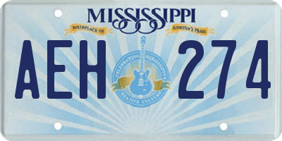 MS license plate AEH274