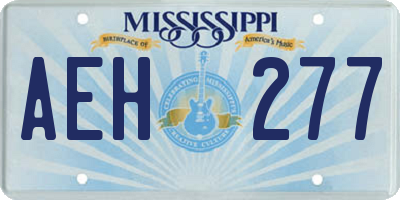 MS license plate AEH277
