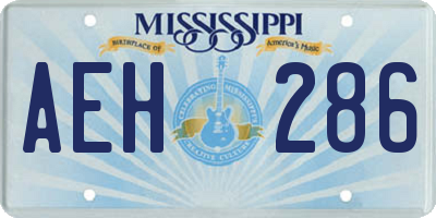MS license plate AEH286