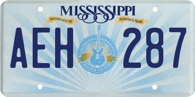 MS license plate AEH287