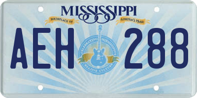 MS license plate AEH288