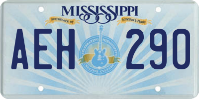 MS license plate AEH290
