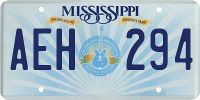 MS license plate AEH294