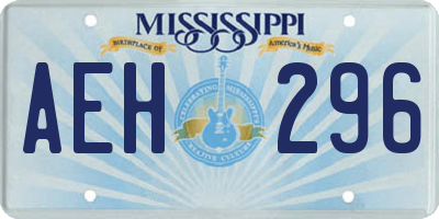 MS license plate AEH296