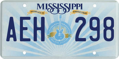 MS license plate AEH298