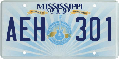 MS license plate AEH301