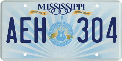 MS license plate AEH304