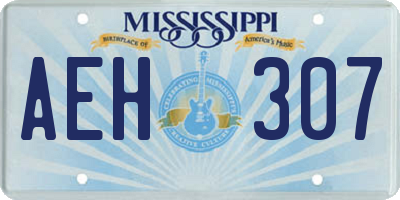 MS license plate AEH307