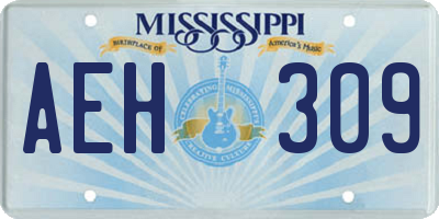MS license plate AEH309