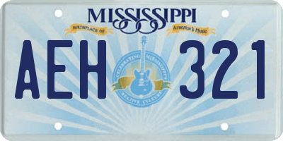 MS license plate AEH321