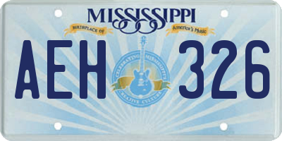 MS license plate AEH326