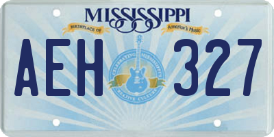 MS license plate AEH327