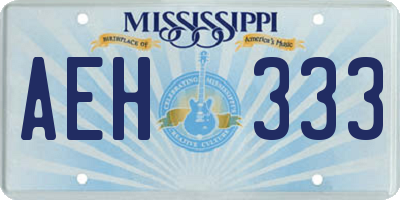 MS license plate AEH333
