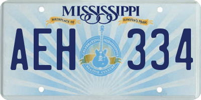 MS license plate AEH334