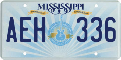 MS license plate AEH336