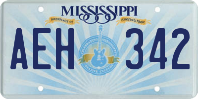 MS license plate AEH342