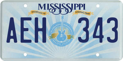 MS license plate AEH343
