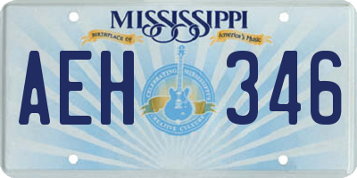 MS license plate AEH346