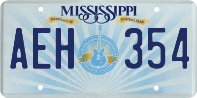 MS license plate AEH354