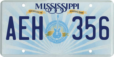 MS license plate AEH356