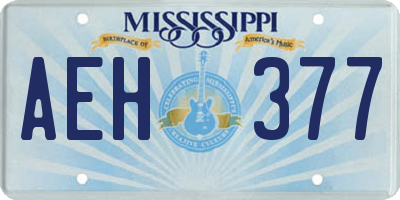 MS license plate AEH377