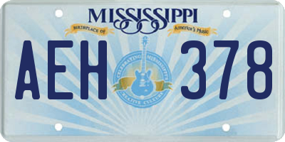 MS license plate AEH378