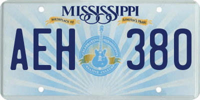 MS license plate AEH380