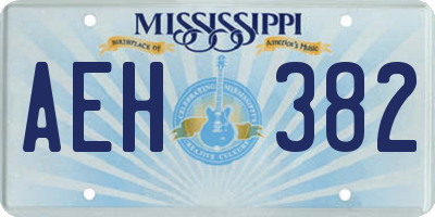 MS license plate AEH382
